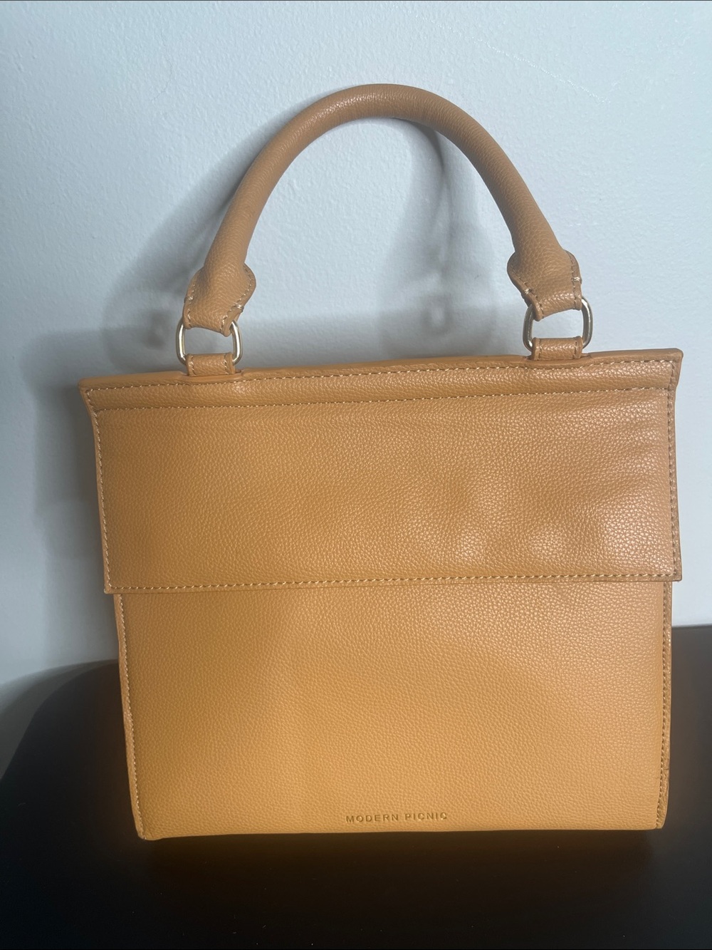 Modern Picnic Lunch box Crossbody Tan Top-Handle Women’s Bag